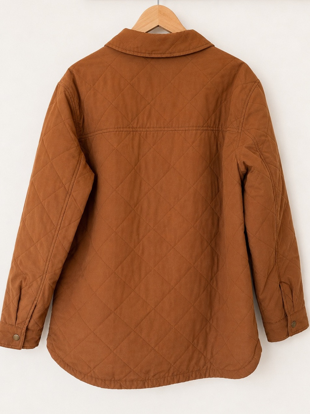 Old Navy NWT Quilted Brown Women's Utility Jacket Brown Shacket - Picture 3 of 14
